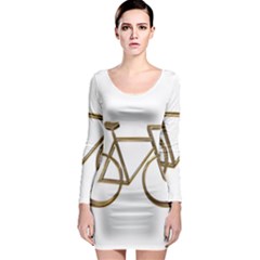 Elegant Gold Look Bicycle Cycling  Long Sleeve Bodycon Dress by yoursparklingshop