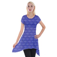 Blue Scales Short Sleeve Side Drop Tunic by Brini
