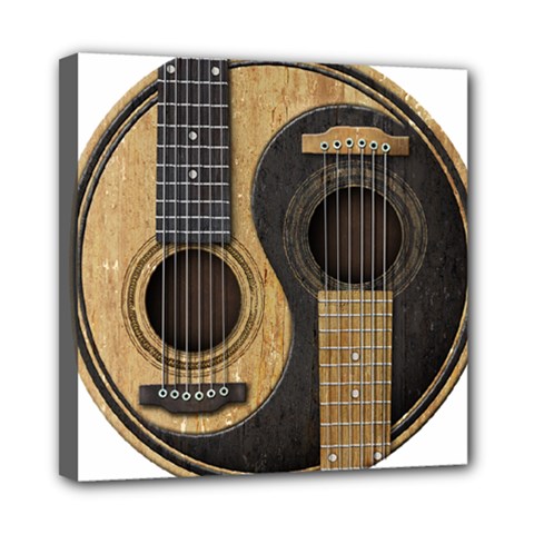 Old And Worn Acoustic Guitars Yin Yang Mini Canvas 8  X 8  by JeffBartels