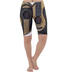 Old And Worn Acoustic Guitars Yin Yang Cropped Leggings  by JeffBartels