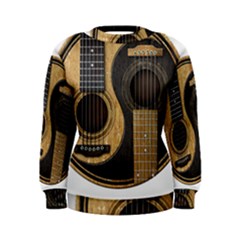 Old And Worn Acoustic Guitars Yin Yang Women s Sweatshirt by JeffBartels