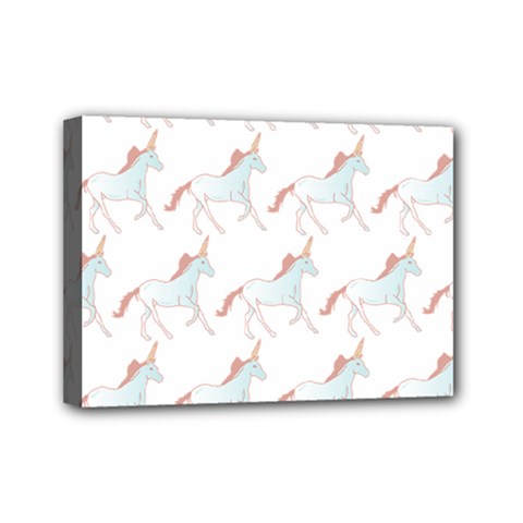 Unicorn Pattern Mini Canvas 7  X 5  by paulaoliveiradesign