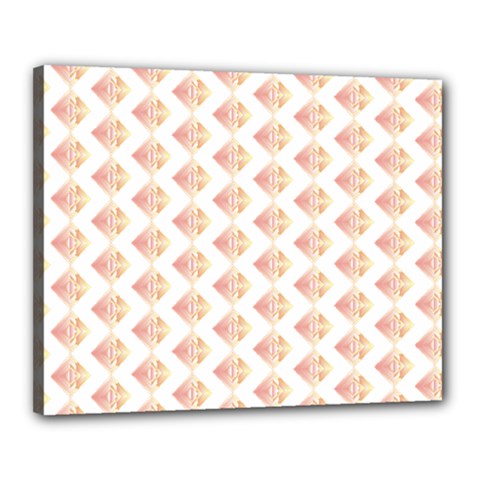 Geometric Losangle Pattern Rosy Canvas 20  X 16  by paulaoliveiradesign