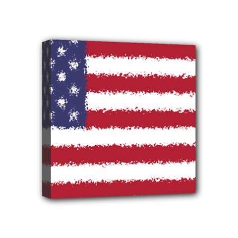 Flag Of The United States America Mini Canvas 4  X 4  by paulaoliveiradesign