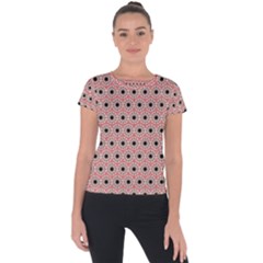 Black Stars Pattern Short Sleeve Sports Top  by linceazul