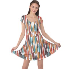 Colorful Geometric Abstract Cap Sleeve Dresses by linceazul