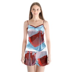 Heart In Ice Cube Satin Pajamas Set by BangZart