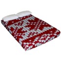 Crimson Knitting Pattern Background Vector Fitted Sheet (Queen Size) View2