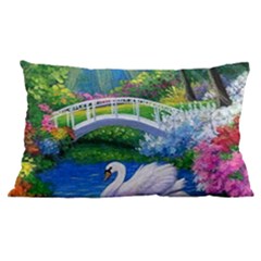 Swan Bird Spring Flowers Trees Lake Pond Landscape Original Aceo Painting Art Samsung Galaxy Note 4 Case (black) by BangZart