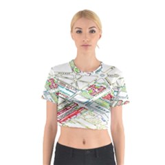 Paris Map Cotton Crop Top by BangZart