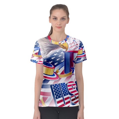 United States Of America Usa  Images Independence Day Women s Sport Mesh Tee by BangZart