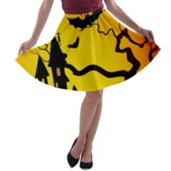 Halloween Night Terrors A-line Skater Skirt by BangZart