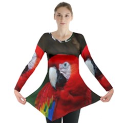 Scarlet Macaw Bird Long Sleeve Tunic  by BangZart