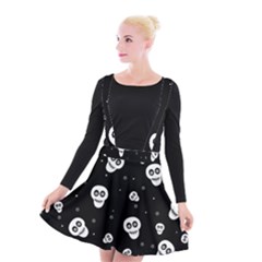 Skull Pattern Suspender Skater Skirt by BangZart
