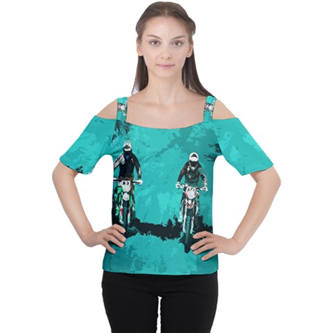 Motorsport  Cutout Shoulder Tee by Valentinaart