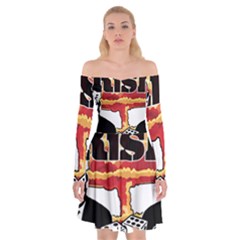 Nuclear Explosion Trump And Kim Jong Off Shoulder Skater Dress by Valentinaart