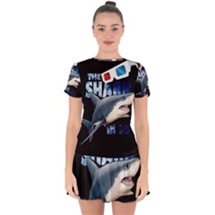 The Shark Movie Drop Hem Mini Chiffon Dress by Valentinaart