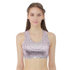 Pink Mandala Art  Sports Bra With Border by paulaoliveiradesign