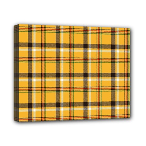 Yellow Fabric Plaided Texture Pattern Canvas 10  X 8  by paulaoliveiradesign