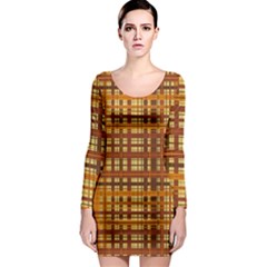 Plaid Pattern Long Sleeve Bodycon Dress by linceazul