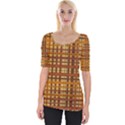 Plaid Pattern Wide Neckline Tee View1