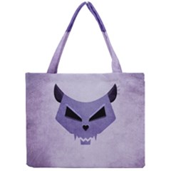 Purple Evil Cat Skull Mini Tote Bag by CreaturesStore