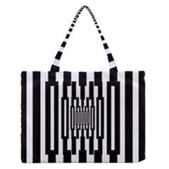 Black Stripes Endless Window Zipper Medium Tote Bag by designworld65