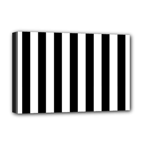 Black And White Stripes Deluxe Canvas 18  X 12   by designworld65