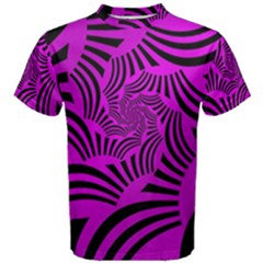 Black Spral Stripes Pink Men s Cotton Tee by designworld65
