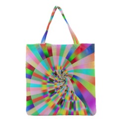 Irritation Funny Crazy Stripes Spiral Grocery Tote Bag by designworld65