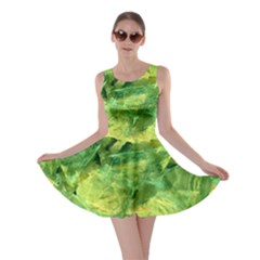 Green Springtime Leafs Skater Dress by designworld65