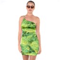Green Springtime Leafs One Soulder Bodycon Dress View1