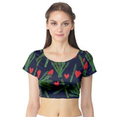 Asparagus Lover Short Sleeve Crop Top (tight Fit) by BubbSnugg