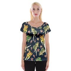 Reverse Mermaids Cap Sleeve Tops by BubbSnugg