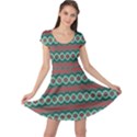 Ethnic Geometric Pattern Cap Sleeve Dress View1