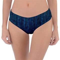 Stylish Abstract Blue Strips Reversible Classic Bikini Bottoms by gatterwe