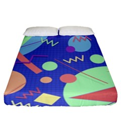 Memphis #42 Fitted Sheet (queen Size) by RockettGraphics