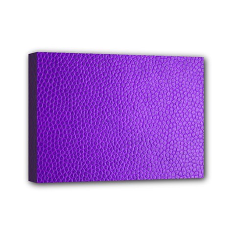 Purple Skin Leather Texture Pattern Mini Canvas 7  X 5  by paulaoliveiradesign