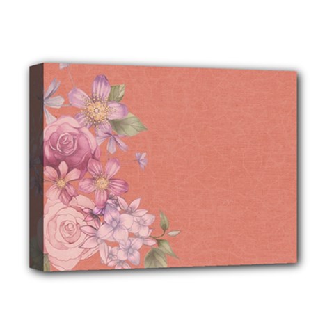 Flower Illustration Rose Floral Pattern Deluxe Canvas 16  X 12   by paulaoliveiradesign