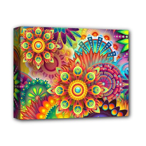 Colorful Abstract Pattern Kaleidoscope Deluxe Canvas 14  X 11  by paulaoliveiradesign