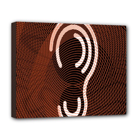 Fan Line Chevron Wave Brown Deluxe Canvas 20  X 16   by Mariart