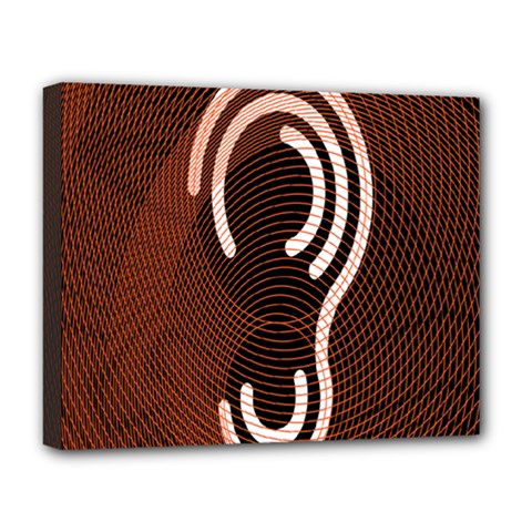 Fan Line Chevron Wave Brown Deluxe Canvas 20  X 16   by Mariart