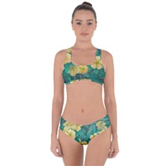 Yellow Flowers At Nature Criss Cross Bikini Set by dflcprints