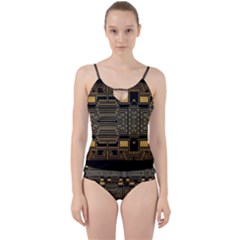 Board Digitization Circuits Cut Out Top Tankini Set by Nexatart