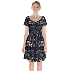 Back To School Short Sleeve Bardot Dress by Valentinaart