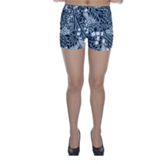 Abstract Floral Pattern Grey Skinny Shorts by Mariart