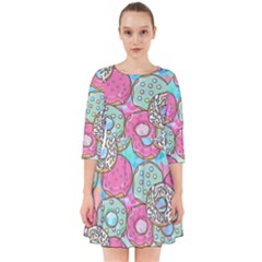Donuts Pattern Smock Dress by ValentinaDesign