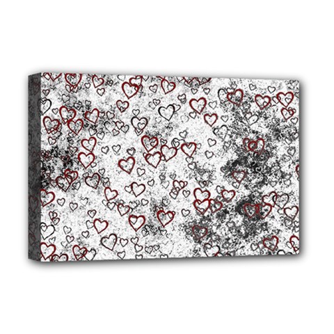 Heart Pattern Deluxe Canvas 18  X 12   by ValentinaDesign