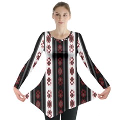 Folklore Pattern Long Sleeve Tunic  by ValentinaDesign