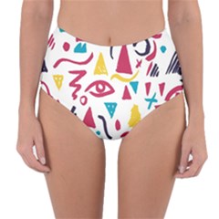 Eye Triangle Wave Chevron Red Yellow Blue Reversible High-waist Bikini Bottoms by Mariart